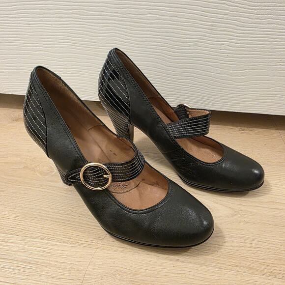 Sofft Black Leather Mary Jane Feminine Classic Arch Support Heels Size 11M - Picture 2 of 8